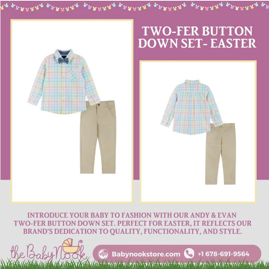 πΆ Introducing the Andy & Evan Two-Fer Button Down Set - Perfect for Easter Celebrations! πΆ
