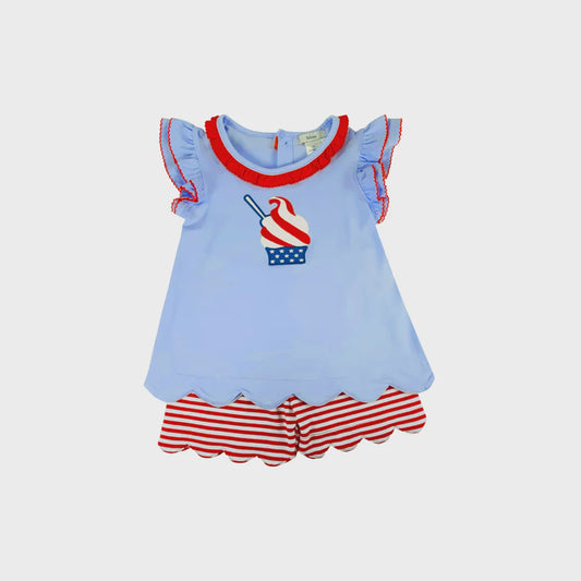 Patriotic Girls Short Set (18m)