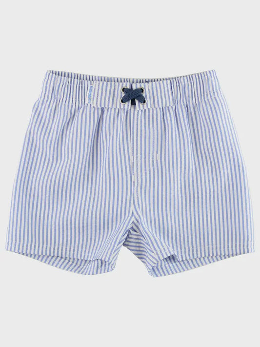 Periwinkle Blue Seersucker Swim Trunks