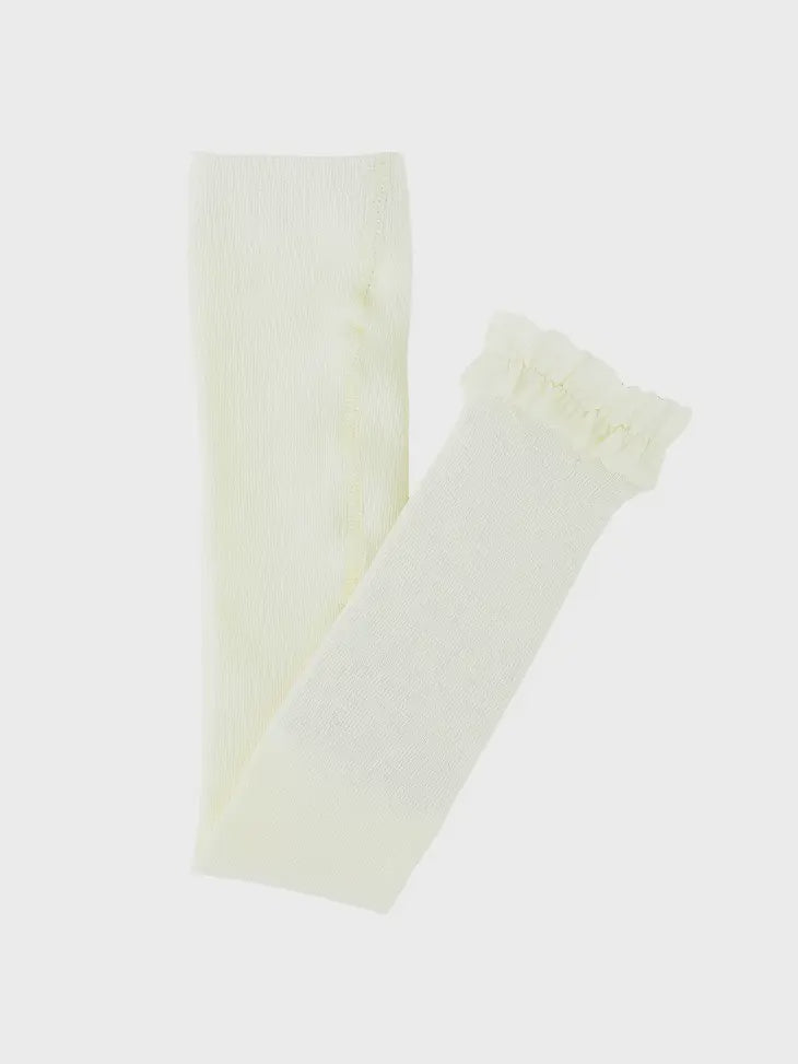 Ivory Footless Ruffle Tights