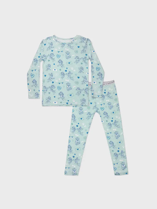 Paw Patrol Valentine Blue Kids Bamboo Pajamas