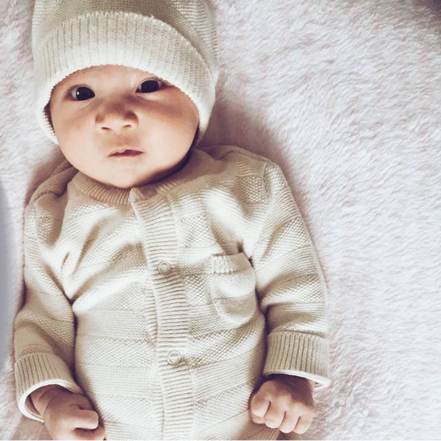 Milan Round Hat Sweater Knit Baby Beanie (Organic Cotton)