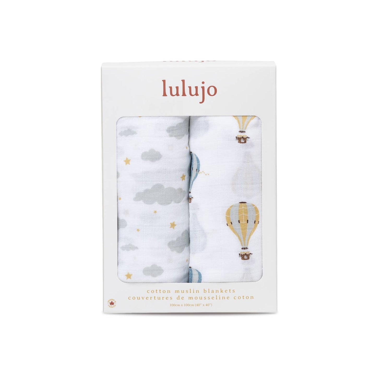 Lulujo Cotton Swaddles - Hot Air Balloons & Cloud