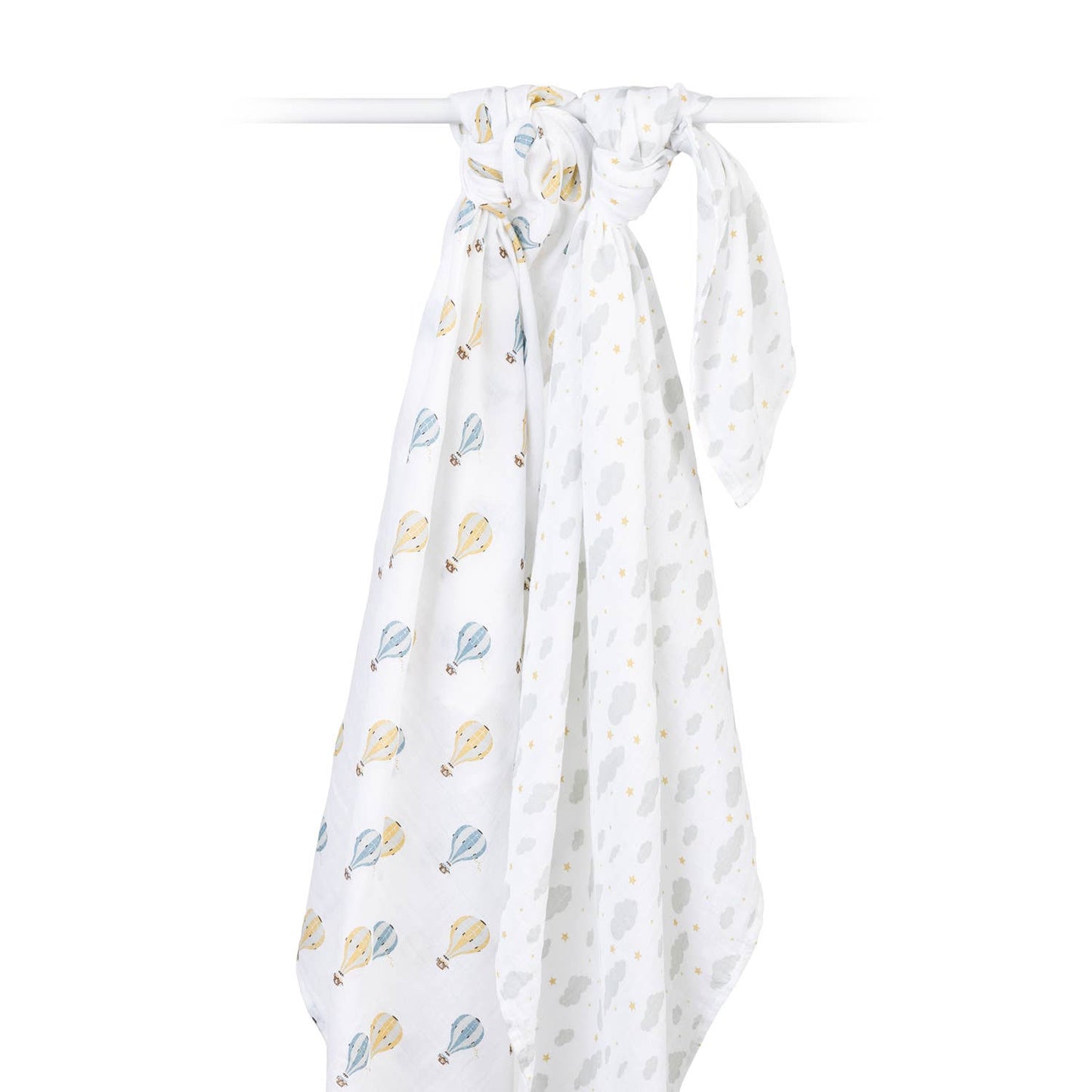 Lulujo Cotton Swaddles - Hot Air Balloons & Cloud