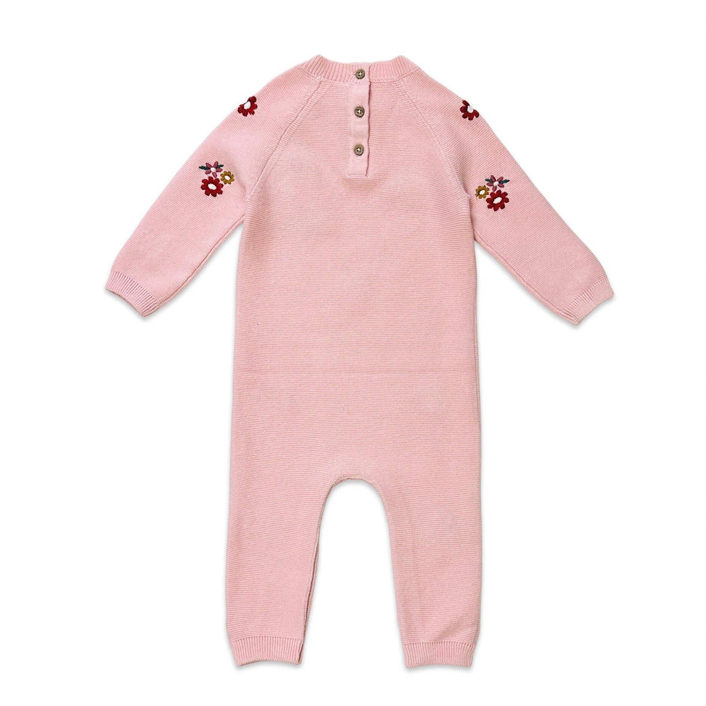Floral Bouquet Pink Organic Knit Baby Jumpsuit (Organic)