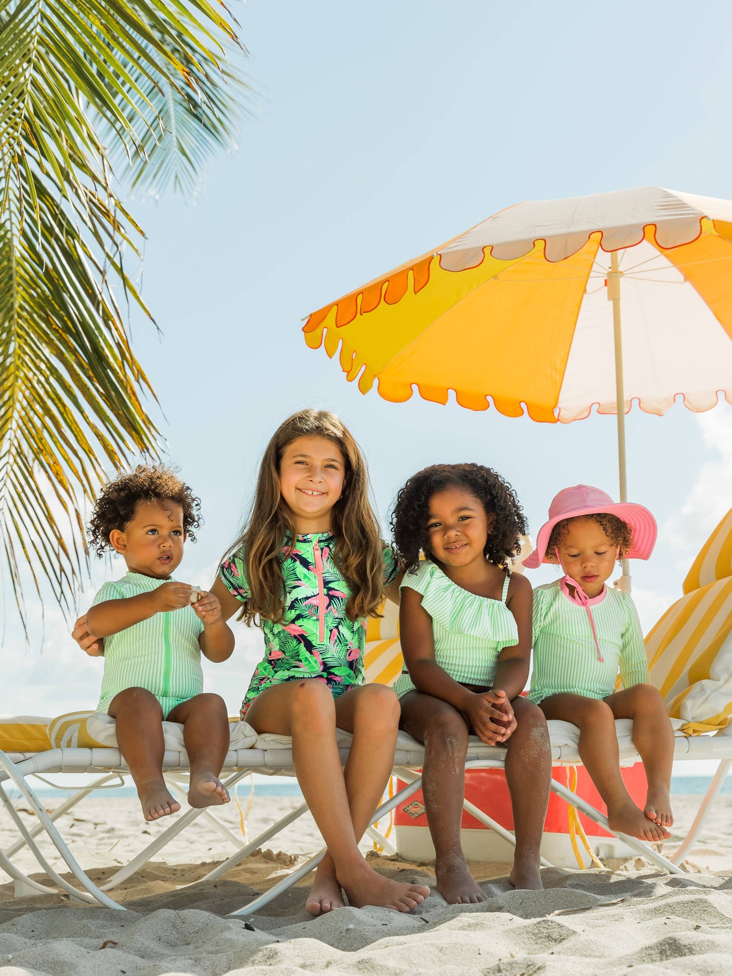 Baby Boys Spring Green Seersucker Short Sleeve One Piece Rash Guard