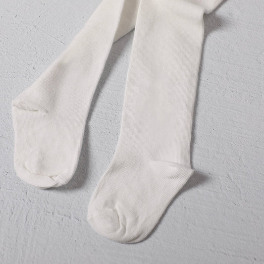 Fine Knit Basic Baby Girl Tights - Plain (Organic Blend)