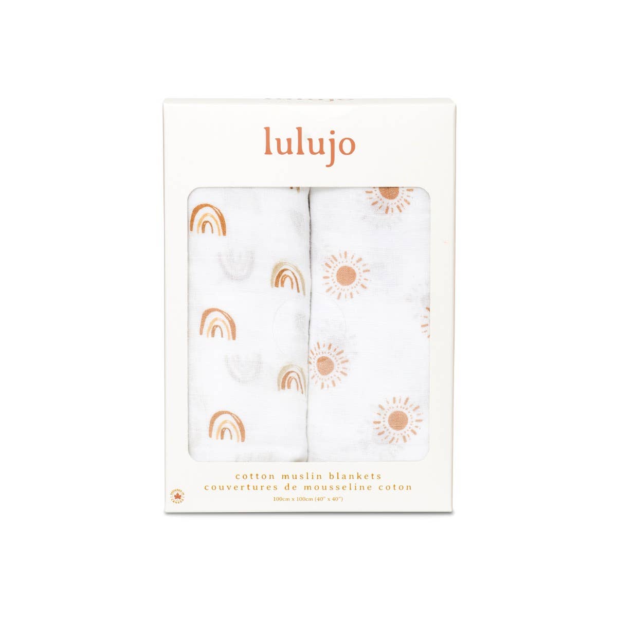 Lulujo Cotton Swaddles - Rainbow & Sun 2pk