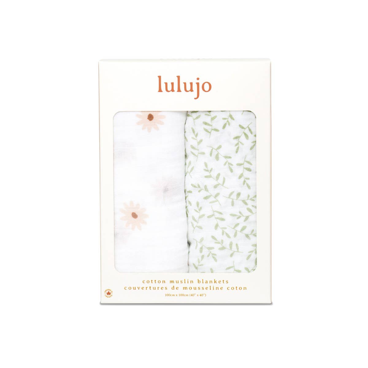 Lulujo Cotton Swaddles - Daisies & Greenery 2pk