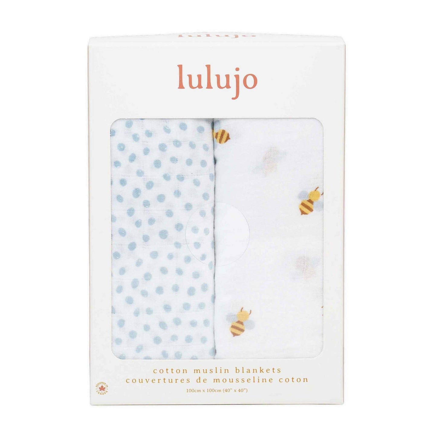 Lulujo Cotton Swaddles - Bees & Dots