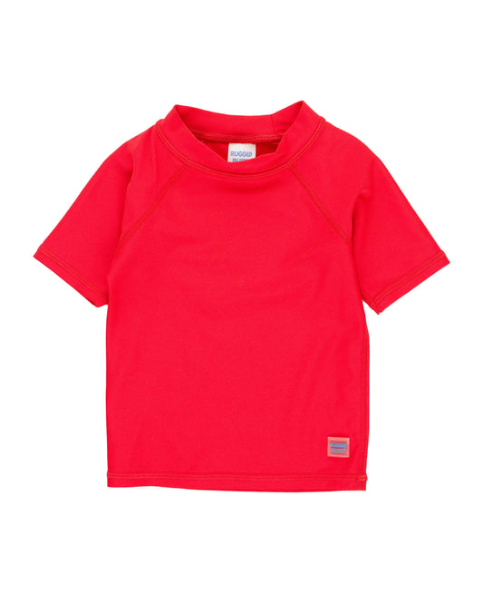 Boys Vintage Red Short Sleeve Rash Guard