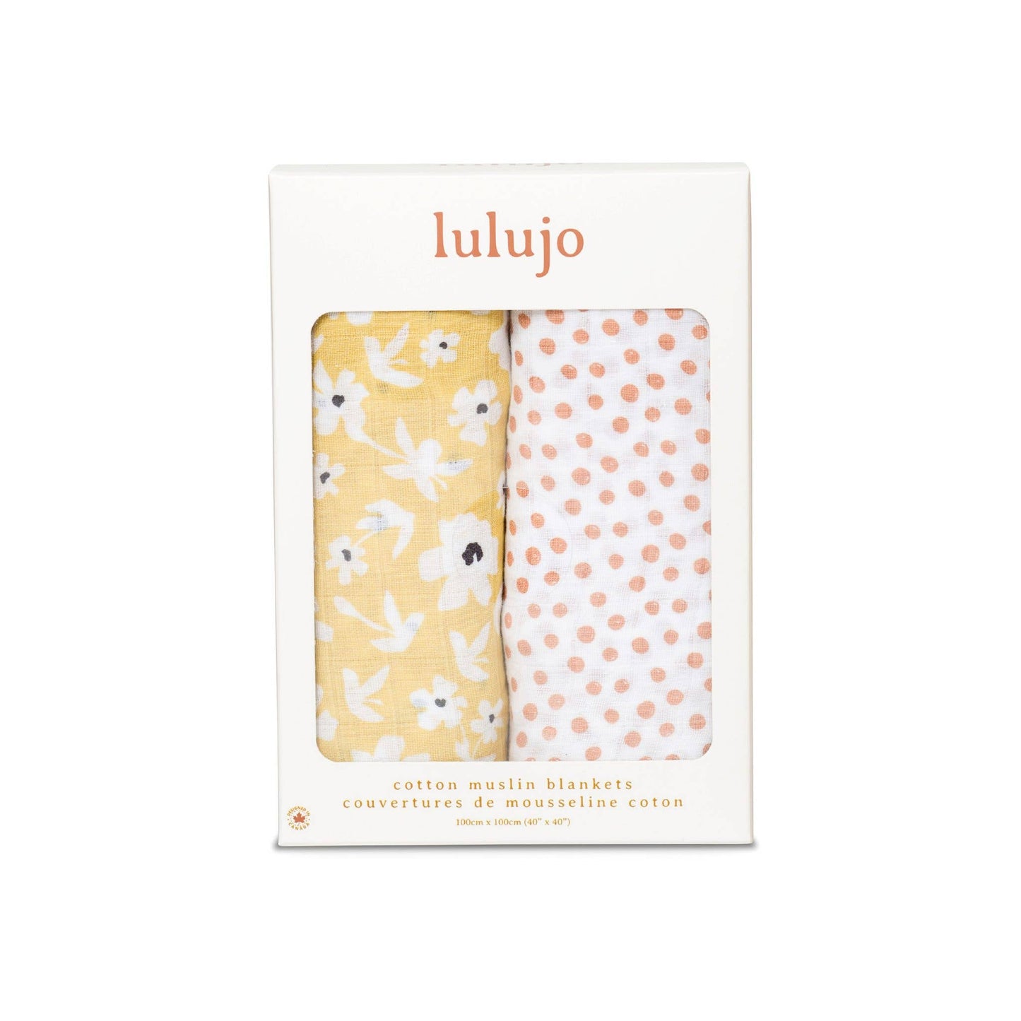 Lulujo Cotton Swaddles - Wildflower & Dots 2pk