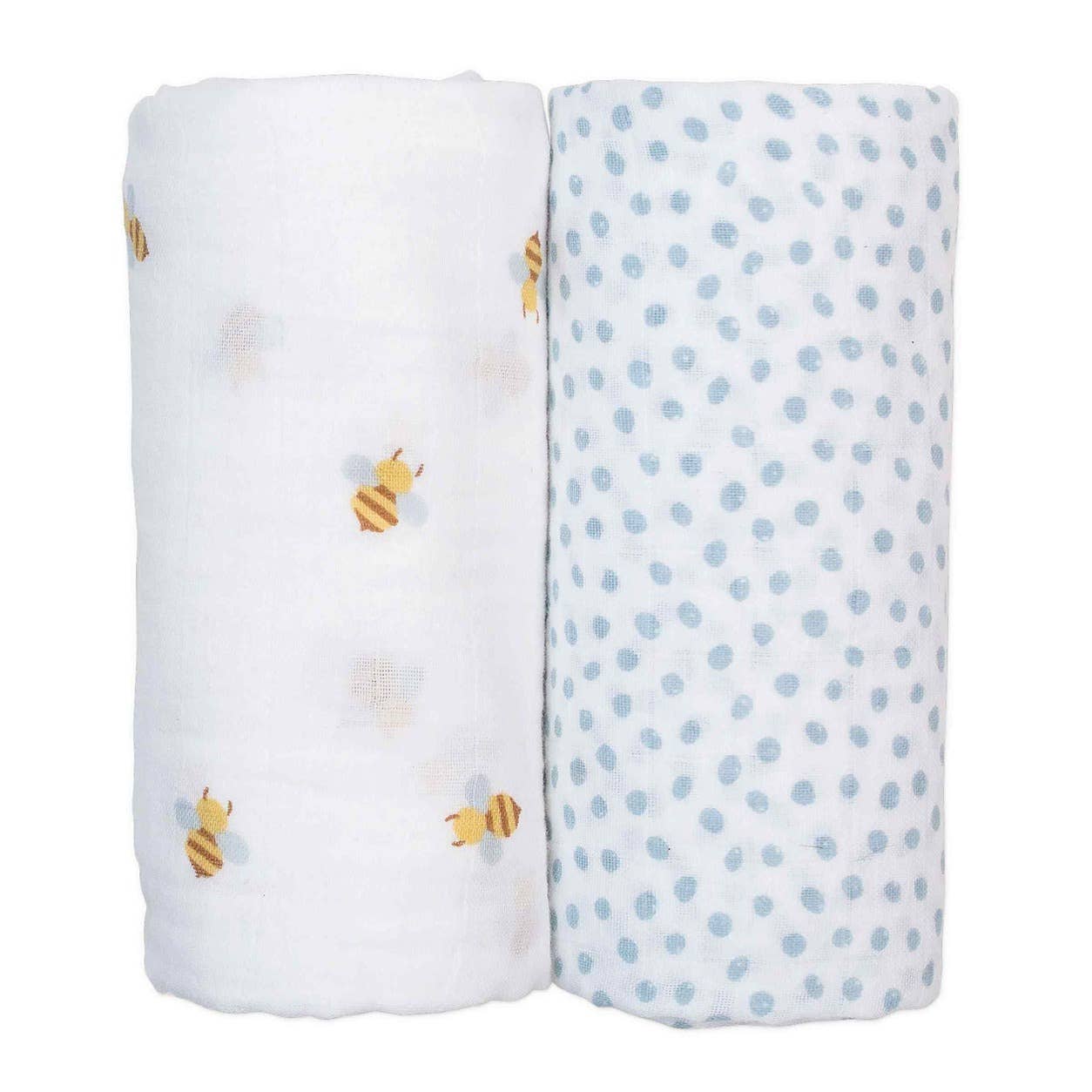 Lulujo Cotton Swaddles - Bees & Dots