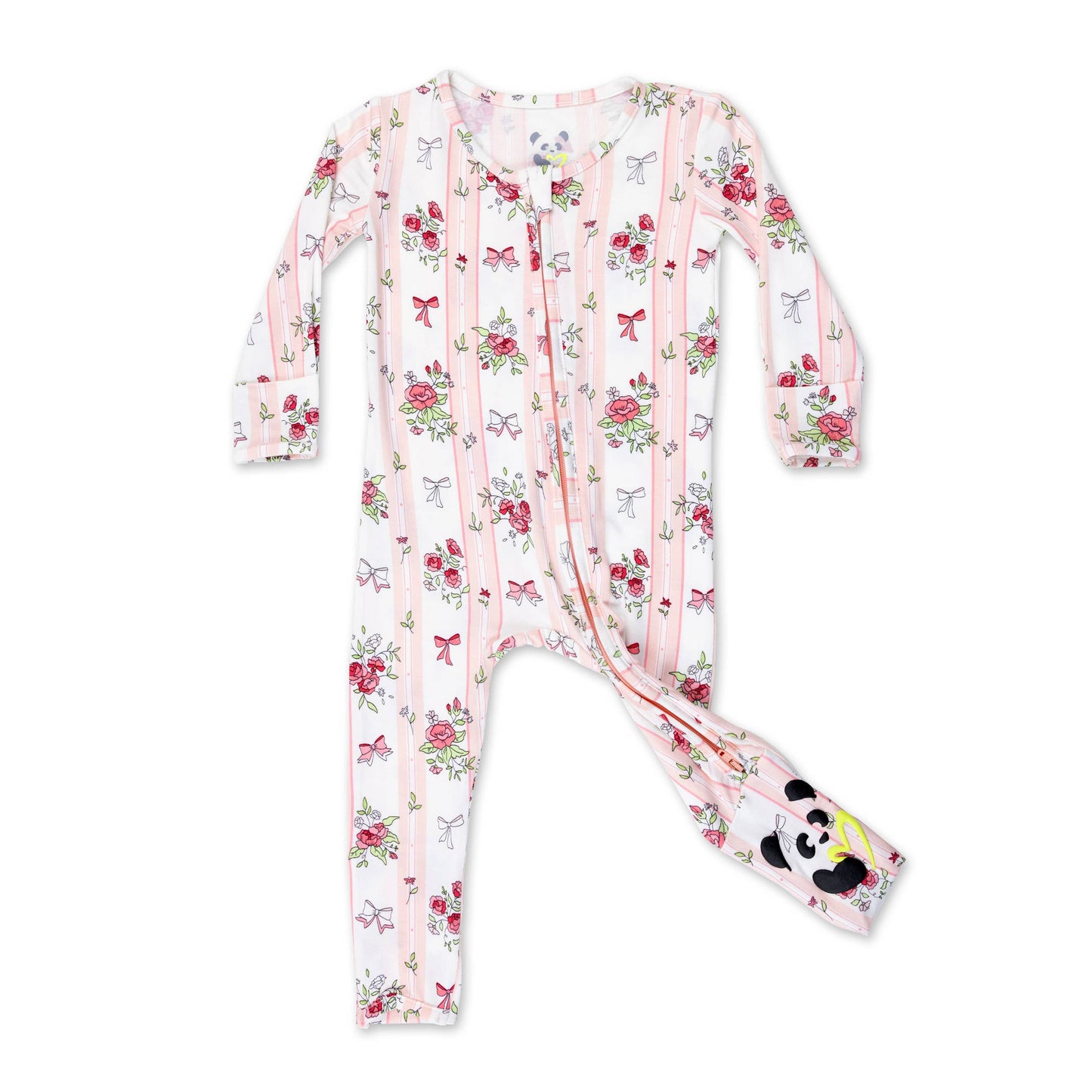 Floral Stripes Bamboo Convertible Footie