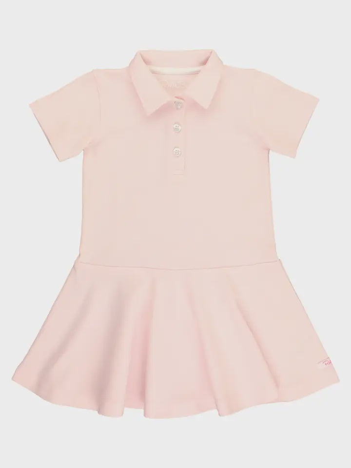 Pale Pink Pique Polo Short Sleeve Dress