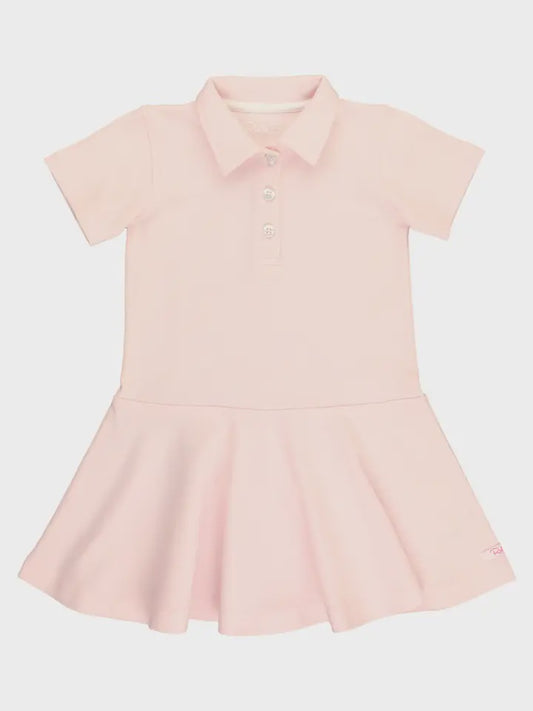 Pale Pink Pique Polo Short Sleeve Dress