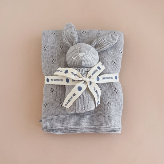 Baby Gift Set - Pique Blanket & Bunny Lovey